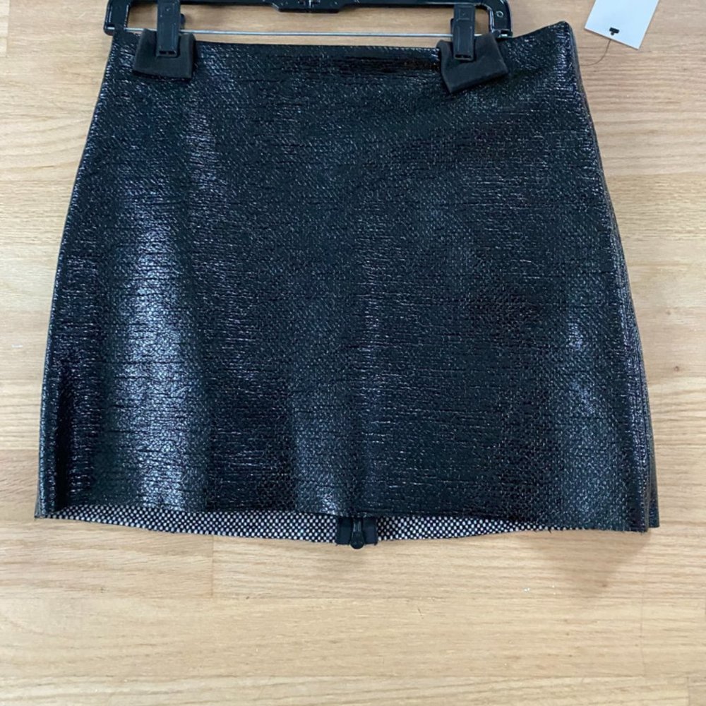 ROBERT RODRIGUEZ TEXTURED PATENT STYLE MINI SKIRT